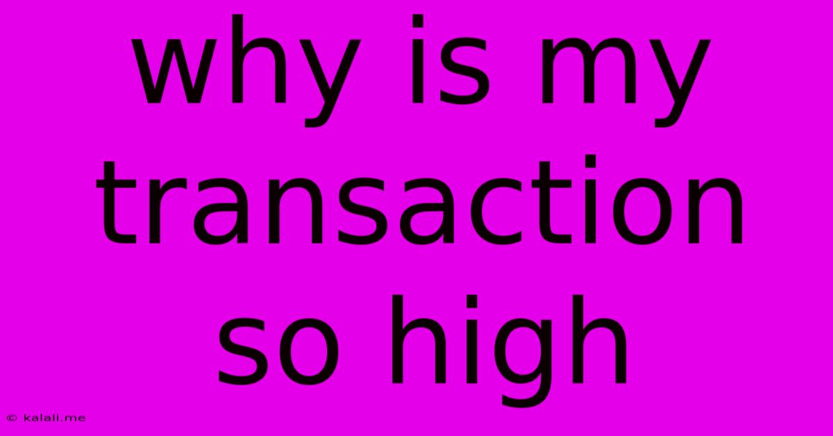 Why Is My Transaction So High