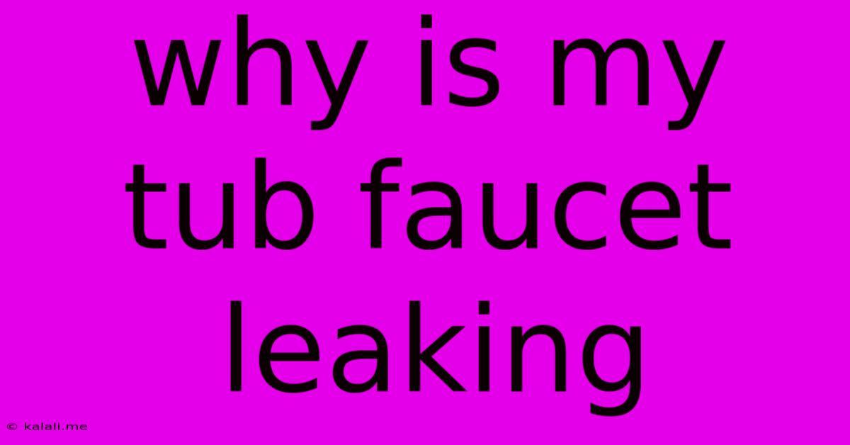 Why Is My Tub Faucet Leaking