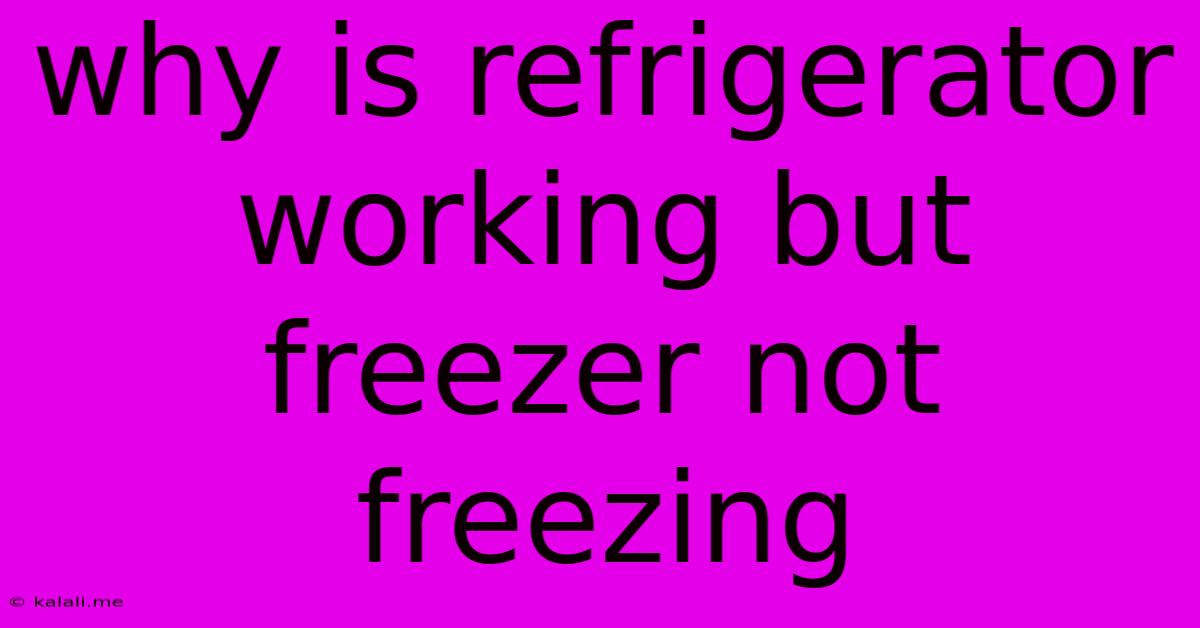 Why Is Refrigerator Working But Freezer Not Freezing