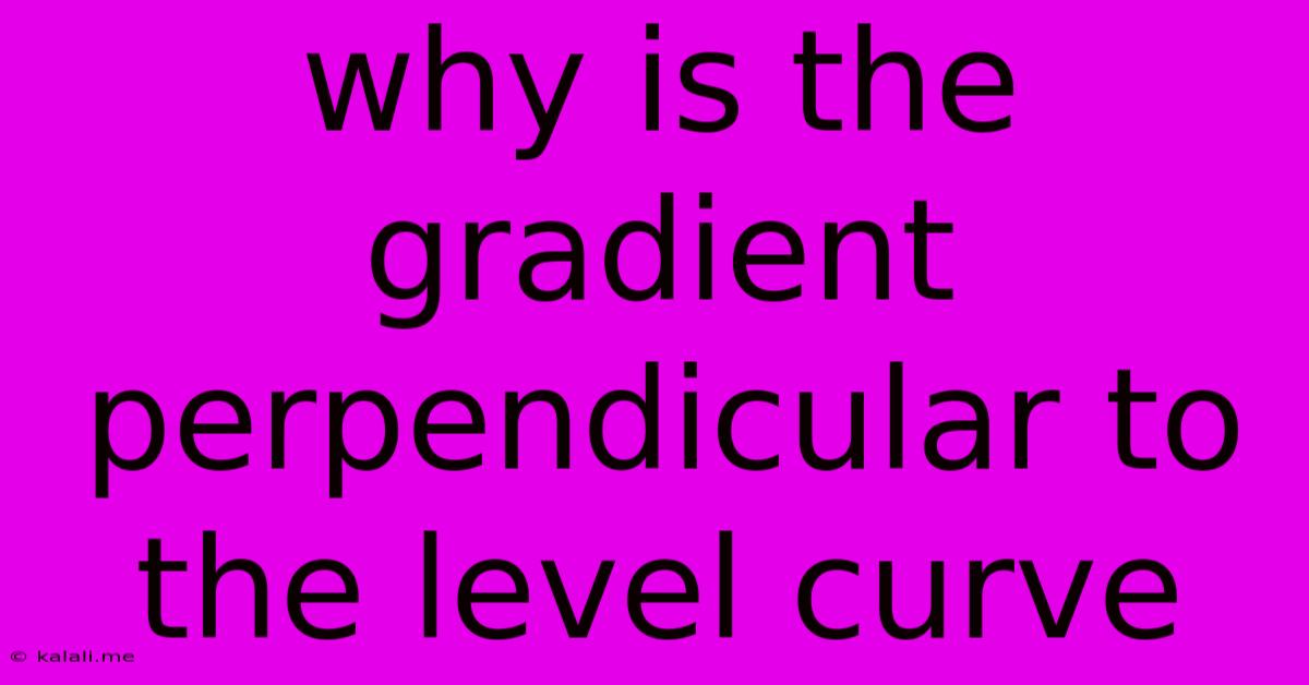 Why Is The Gradient Perpendicular To The Level Curve