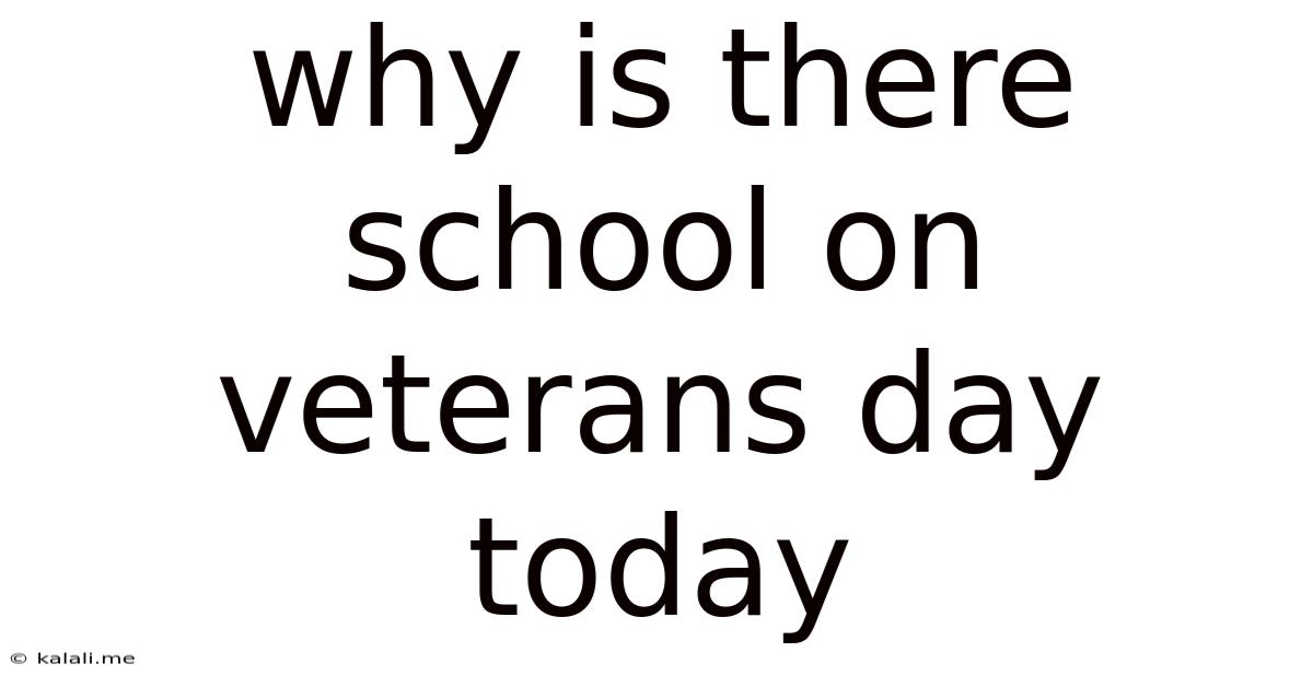 Why Is There School On Veterans Day Today