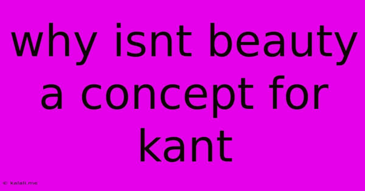 Why Isnt Beauty A Concept For Kant