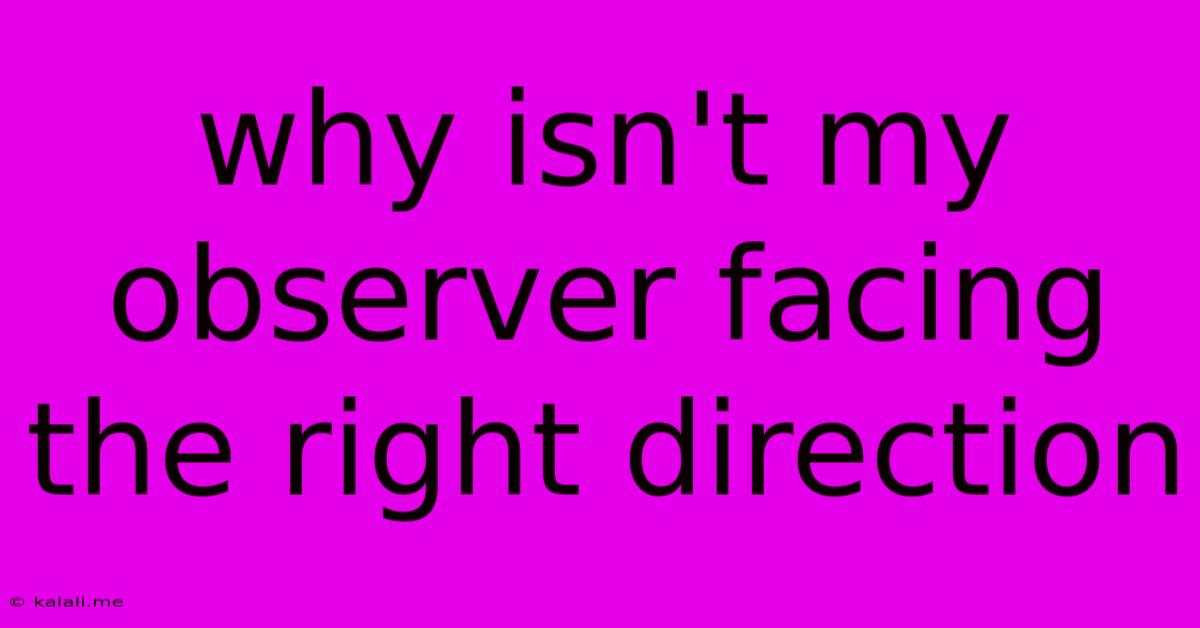 Why Isn't My Observer Facing The Right Direction