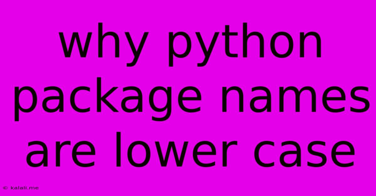 Why Python Package Names Are Lower Case