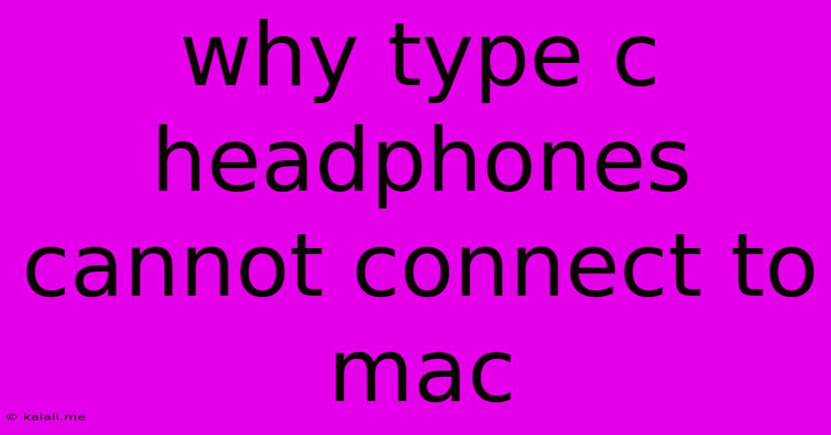 Why Type C Headphones Cannot Connect To Mac