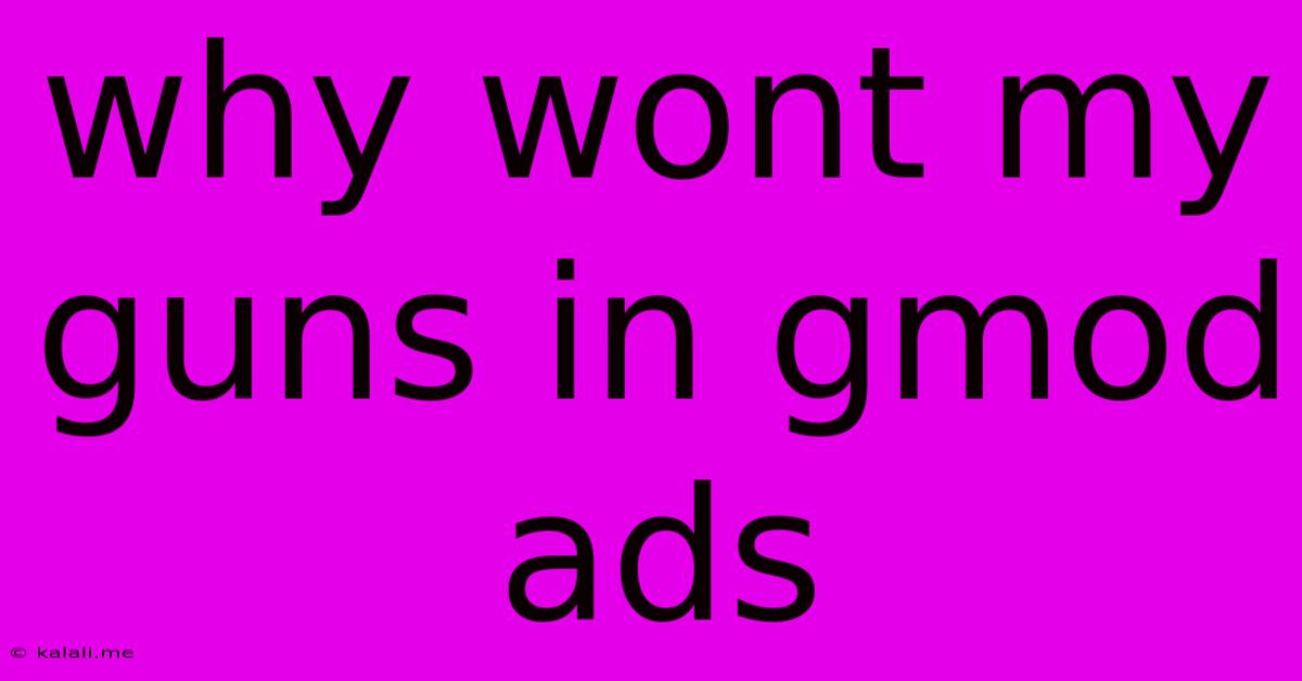 Why Wont My Guns In Gmod Ads