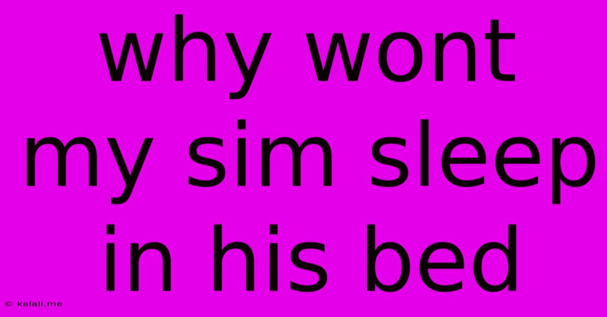 Why Wont My Sim Sleep In His Bed