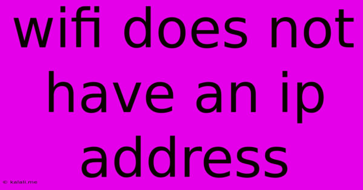 Wifi Does Not Have An Ip Address