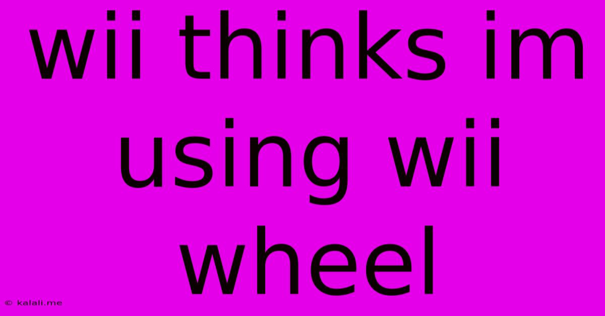Wii Thinks Im Using Wii Wheel