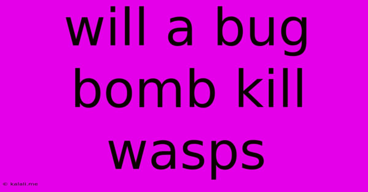 Will A Bug Bomb Kill Wasps