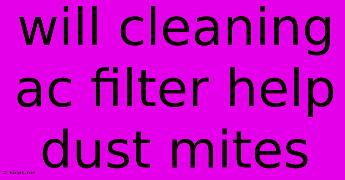 Will Cleaning Ac Filter Help Dust Mites