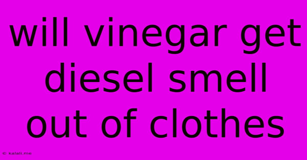 Will Vinegar Get Diesel Smell Out Of Clothes