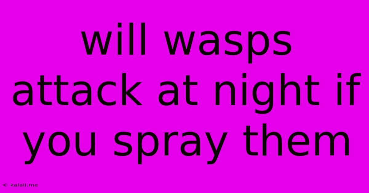 Will Wasps Attack At Night If You Spray Them