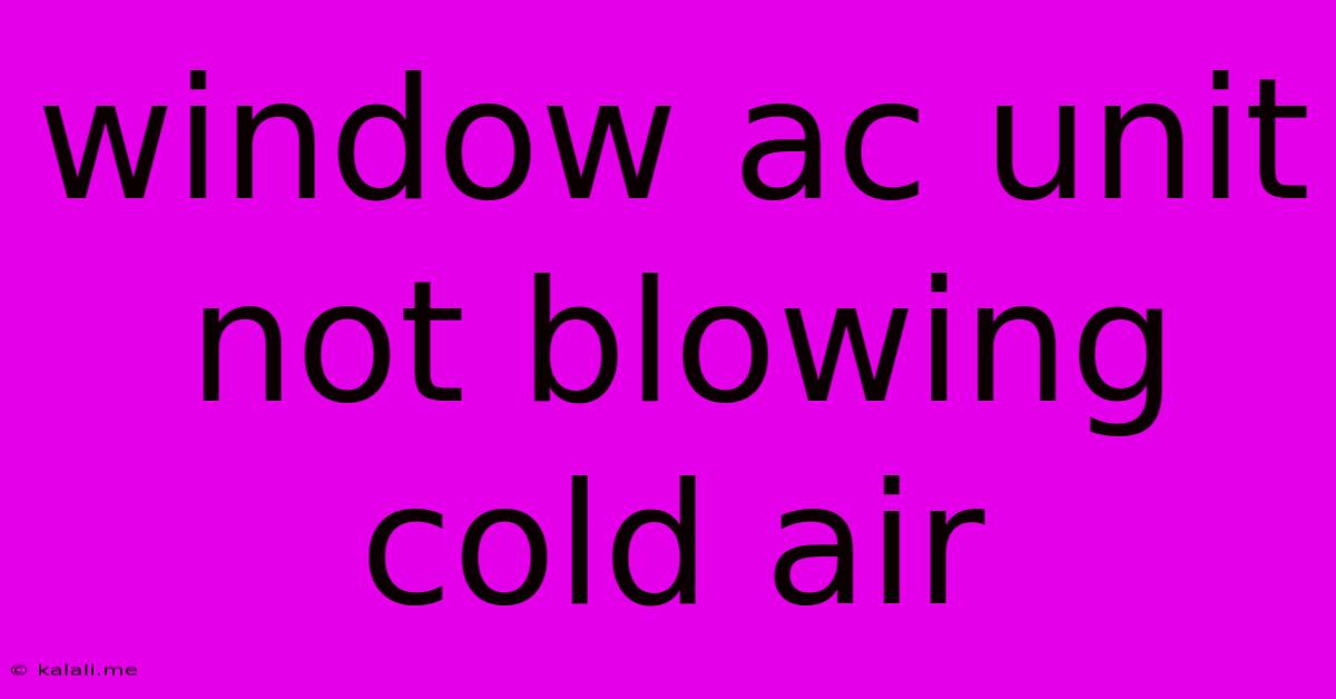 Window Ac Unit Not Blowing Cold Air