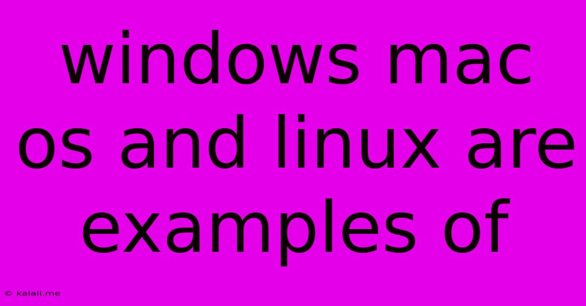 Windows Mac Os And Linux Are Examples Of