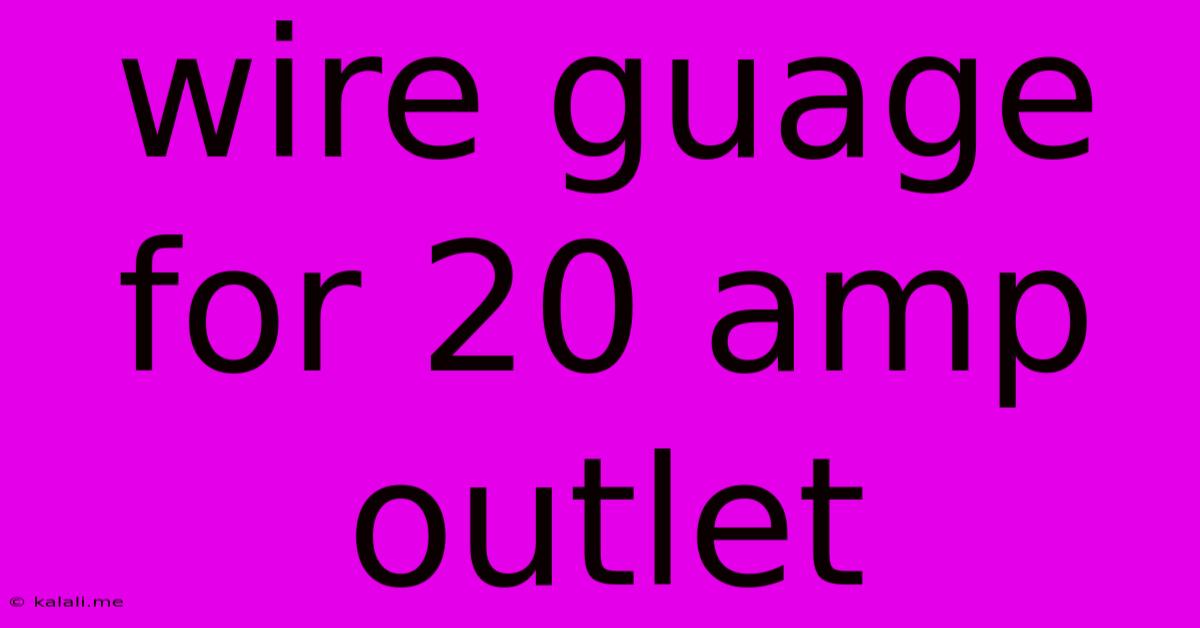 Wire Guage For 20 Amp Outlet