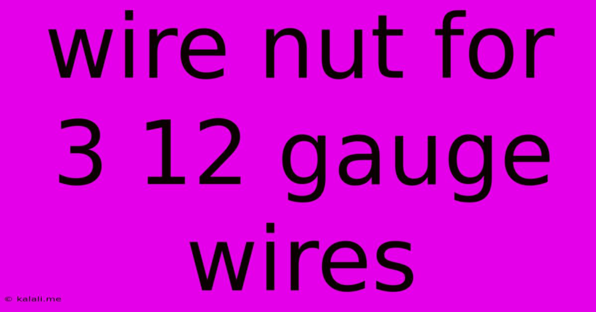 Wire Nut For 3 12 Gauge Wires