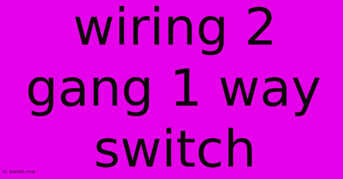 Wiring 2 Gang 1 Way Switch
