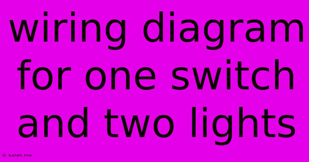 Wiring Diagram For One Switch And Two Lights