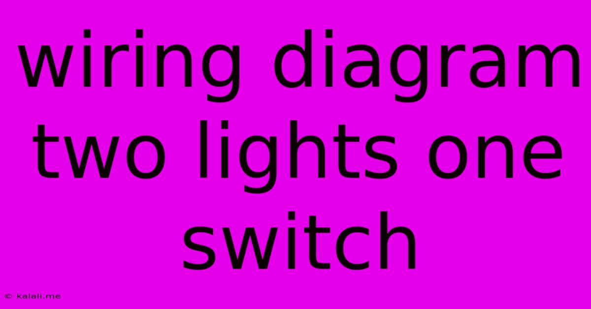 Wiring Diagram Two Lights One Switch