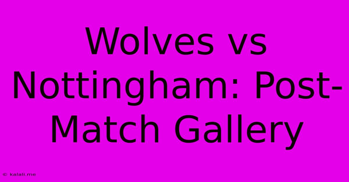 Wolves Vs Nottingham: Post-Match Gallery