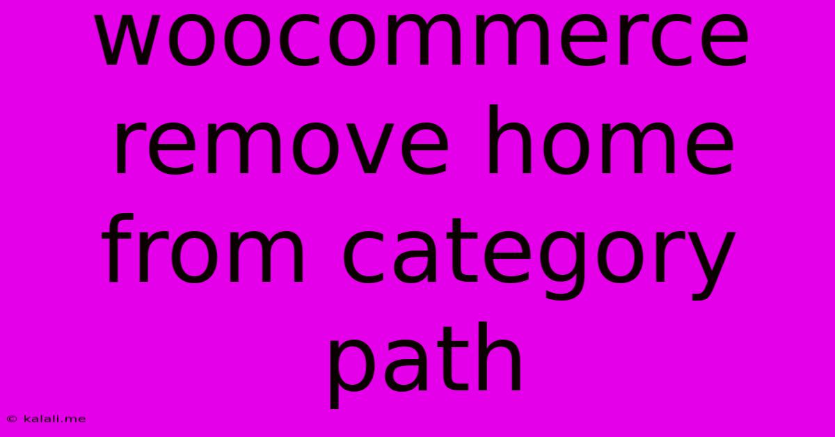 Woocommerce Remove Home From Category Path