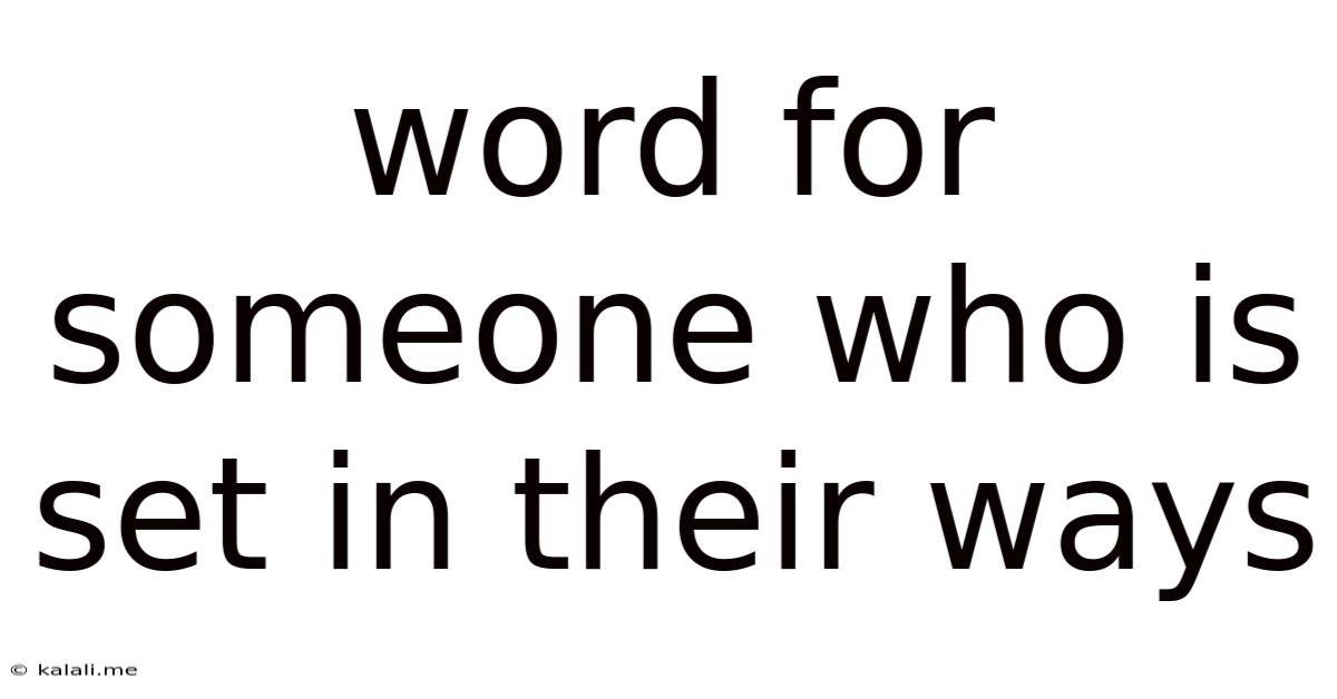 Word For Someone Who Is Set In Their Ways