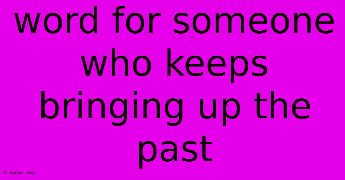 Word For Someone Who Keeps Bringing Up The Past