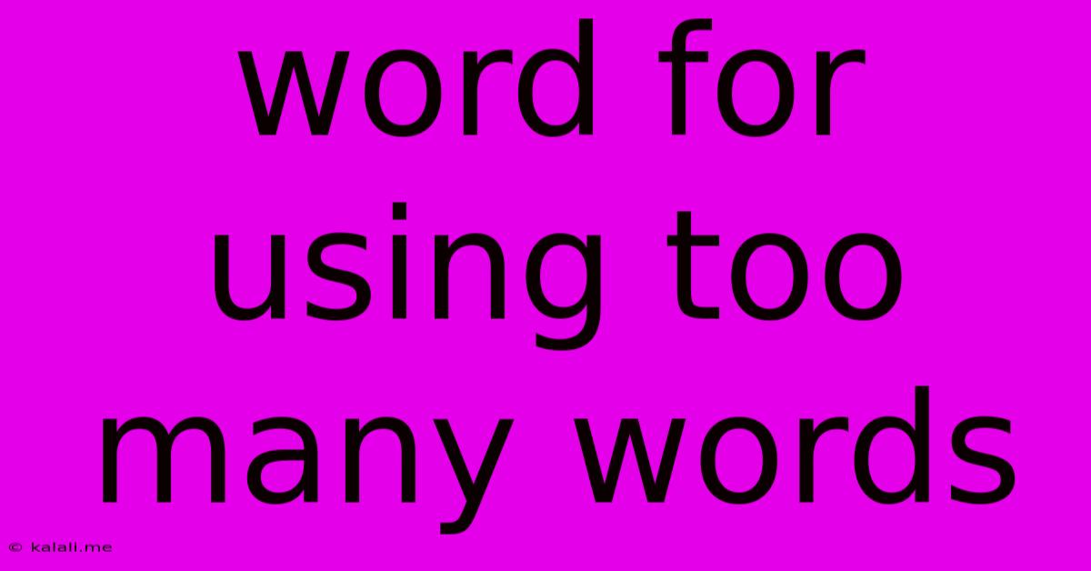Word For Using Too Many Words