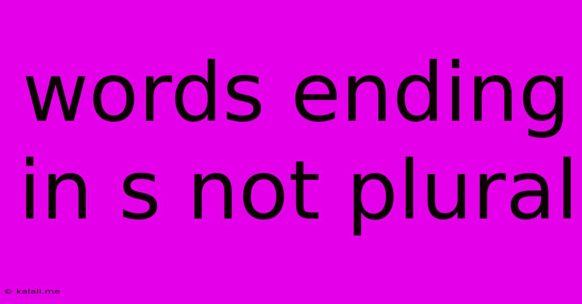 Words Ending In S Not Plural