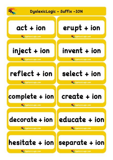 Words That Have The Suffix Ion