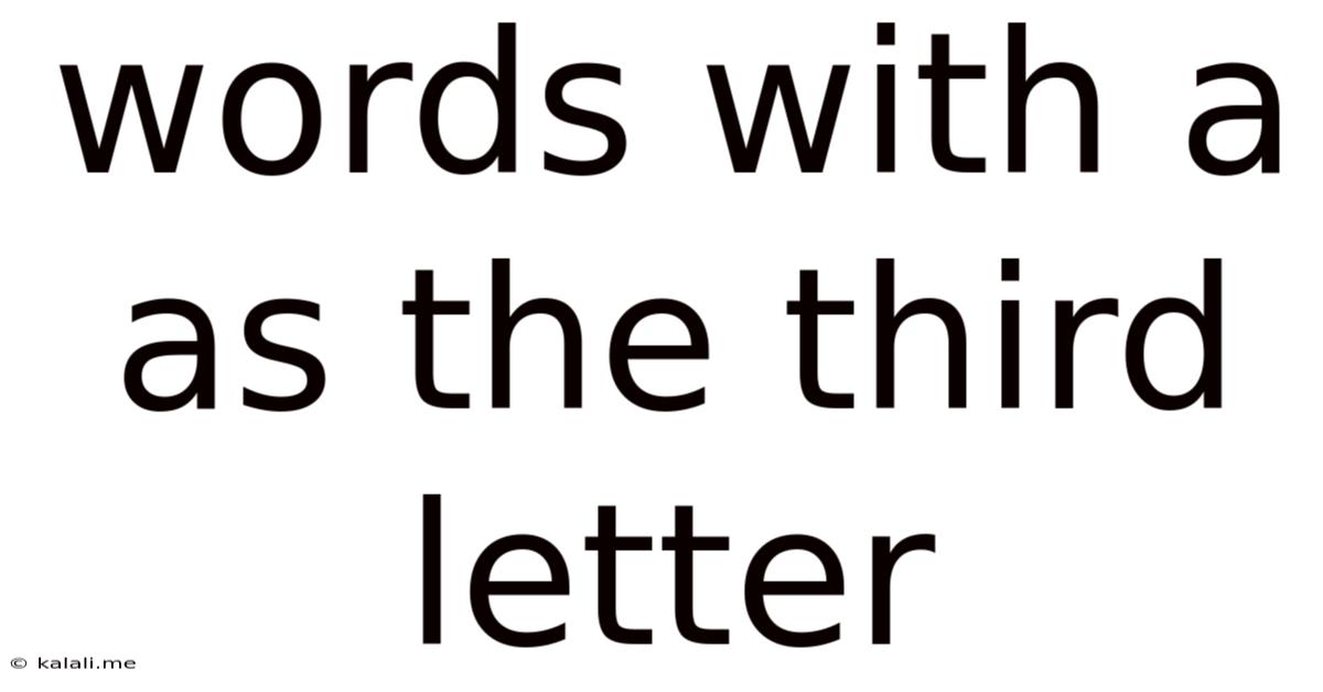 Words With A As The Third Letter
