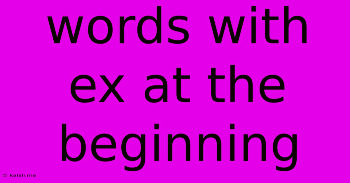 Words With Ex At The Beginning