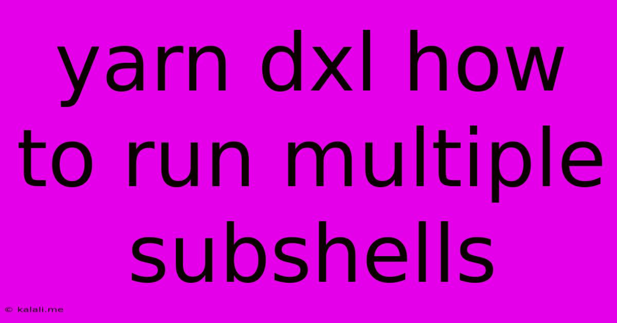 Yarn Dxl How To Run Multiple Subshells