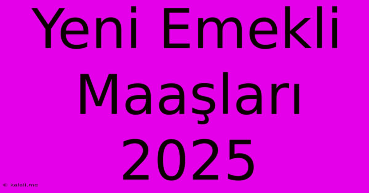 Yeni Emekli Maaşları 2025