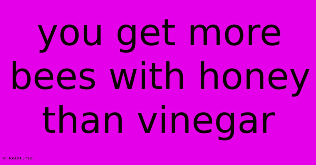 You Get More Bees With Honey Than Vinegar