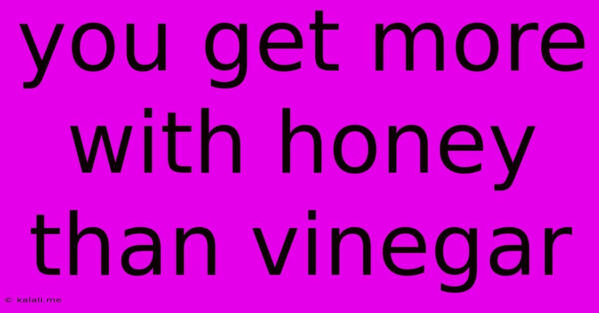 You Get More With Honey Than Vinegar