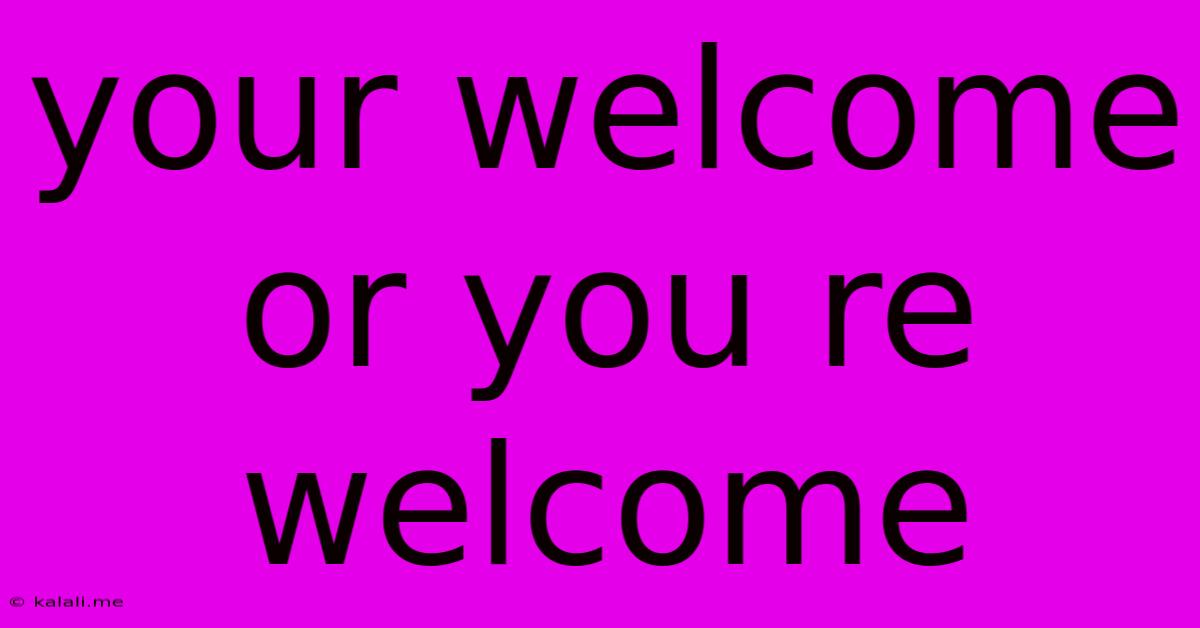 Your Welcome Or You Re Welcome